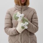 Варежки подростковые MINAKU «Барашка», двухцветные, размер 24 см, зелёные