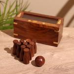 Игра настольная «Боулинг», 15?6?7 см, дерево шишам