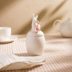 Банка для сыпучих SL Home «Лесные кролики», 220 мл, 7.5?16 см, фарфор, белая