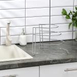 Подставка для хранения сковородок на 3 предмета, 28?23?22 см, цинк, серебристый