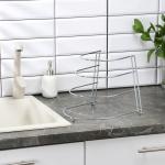 Подставка для хранения сковородок на 3 предмета, 28?23?22 см, цинк, серебристый