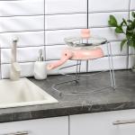 Подставка для хранения сковородок на 3 предмета, 28?23?22 см, цинк, серебристый