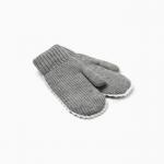 Варежки вязаные женские MINAKU, серые, размер 22 см