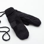Варежки женские MINAKU «Вязаные», 18 см (6 1?2), чёрные