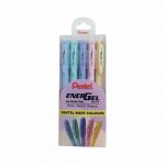 "Pentel" Набор гелевых ручек  Energel Pastel body 5 цв. BL417PST5M цвет чернил: синий