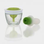 Ёмкость для масла, d=10 см, с кисточкой, стекло, белая