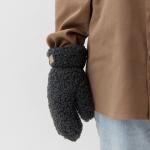 Варежки женские меховые MIST, размер 26 см, серые