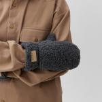 Варежки женские меховые MIST, размер 26 см, серые