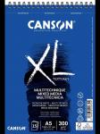 "Canson" Альбом для смешанных техник XL Mixed Media Textured 300 г/м2 A5 21 х 14.8 см на спирали 15 л.