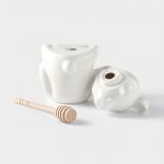 Ёмкость для мёда BellaTenero «Мишка», 280 мл, 14.5?12 см, с ложкой, фарфор, белая