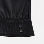 Перчатки женские кожаные, безразмерные, с утеплителем, цвет чёрный