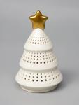 Светодиодная фигура «Ёлка с золотой звездой», 17.5?11?11 см, 1 LED, керамика, от батареек LR44?3, тёплый белый свет