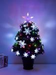 Ёлка светодиодная «Снежинки» 60 см, диаметр нижнего яруса 35 см, 55 веток, мигание, свечение мульти