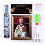 Алмазная вышивка с частичным заполнением «Николай Чудотворец» 21?25 см, холст, ёмкость