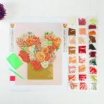 Алмазная вышивка с частичным заполнением «Цветы», 30?40 см, холст, емкость. Набор для творчества