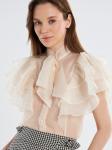 Блузка из органзы с рюшами и бантом OD-929-4 молочный