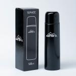 Термос гильза Мастер К, 500 мл, 25?7 см, с кружкой, сохраняет тепло 24 ч, нержавеющая сталь, чёрный