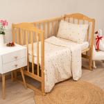 КПБ детский 'Чистый хлопок', поплин, 'Сердечки ВБ' Пододеяльник 112х147; простыня 150x190;наволочка 40х60 (1шт)