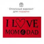 Полотенце махровое «Этель. Люблю маму и папу», 70?130 см, хлопок 100%, красное