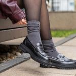 Носки Tezido Lady's Т2523 рубчик темно-серый меланж