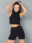 Домашний комплект женский топ с шортами черный