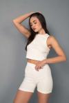 Домашний комплект женский топ с шортами молочный
