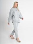 Брюки джоггеры женские светло серые с начесом