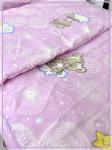 Детское постельное белье бязь Мишки на облаках вид 7/4 бело-розовый