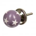 BLUMEN HAUS Ручка для мебели "Звездочёт",  цвет лиловый, рисунок белый