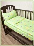 Детское постельное белье бязь Звездочки вид 3 зеленый