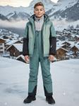 Горнолыжный костюм зимний для мальчика хаки цвета 9433Kh