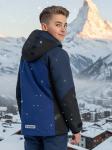 Горнолыжный костюм зимний для мальчика темно-синего цвета 9433TS