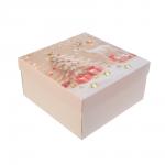Коробка складная, 19,5x19,5x9,5см, бумага, арт.2, 4 дизайна