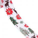 Лента для подарков новогодняя, 2,5 см x 2,7 м, полиэстер, арт.4, 3 диз.