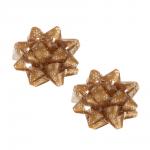 Набор бантов тм СНОУ БУМ принт снежинки, 10 см, 2 шт на подложке, ПП, 3 диз.