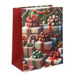 Пакет подарочный тм СНОУ БУМ 18x23x10см, бумага, 4 дизайна, арт.1