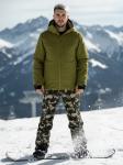 Горнолыжный костюм мужской зимний цвета хаки 02412Kh
