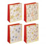 Пакет тм СНОУ БУМ подарочный, 26x32x10см, тиснение, бумага, арт.21, 4 дизайна