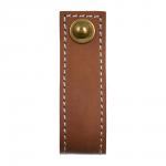 BLUMEN HAUS Ручка кожаная для мебели, цвет светло-коричневый, шов белый