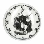 BLUMEN HAUS Ручка керамическая для мебели "Часы с кроликом ", цвет белый, рисунок черный