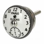 BLUMEN HAUS Ручка металлическая для мебели "Часы", цвет белый, серебристый ободок