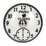 BLUMEN HAUS Ручка металлическая для мебели "Часы", цвет белый, серебристый ободок