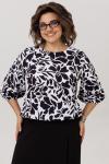 Блуза ANELLI 1779 черно-белые цветы