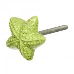 BLUMEN HAUS Ручка керамическая для мебели, "Морская звезда",  цвет зеленый