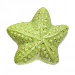 BLUMEN HAUS Ручка керамическая для мебели, "Морская звезда",  цвет зеленый
