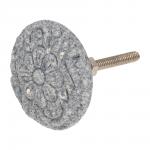 BLUMEN HAUS Ручка керамическая для мебели "Каменный цветок", цвет серый матовый