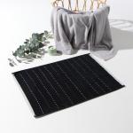 Коврик махровый «Этель» Lines, 50?70 см, хлопок 100%, черный