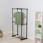 Вешалка - стойка напольная для одежды LaDо?m, двойная, телескопическая, 80?42?90(150) см, чёрная