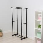 Вешалка - стойка напольная для одежды LaDо?m, двойная, телескопическая, 80?42?90(150) см, чёрная