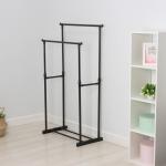 Вешалка - стойка напольная для одежды LaDо?m, двойная, телескопическая, 80?42?90(150) см, чёрная